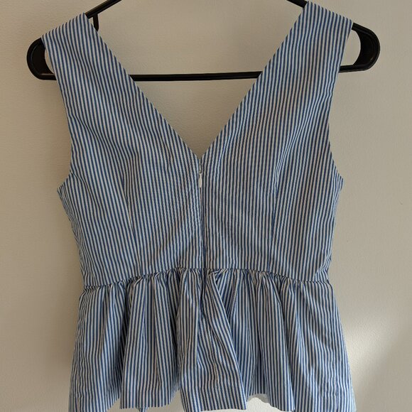 J.Crew Sleeveless V-Neck Top – 0P White & Blue - Picture 9 of 9
